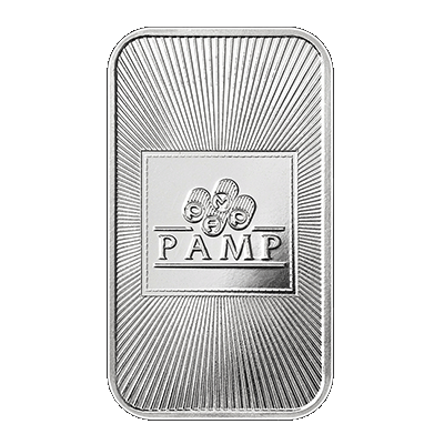 A picture of a 1 oz PAMP USA Silver Bar